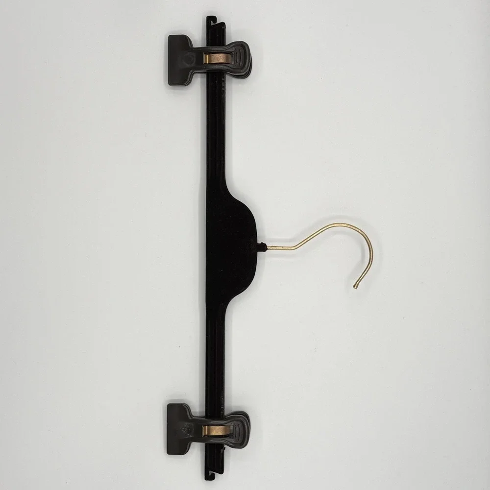 Louis Vuitton Clothes Hanger Clip Black Velvet Pants Skirt Gold Hook
